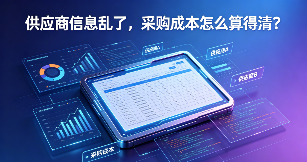 供应商信息乱了，采购成本怎么算得清？我用一套“三步走”流程把这事捋顺了