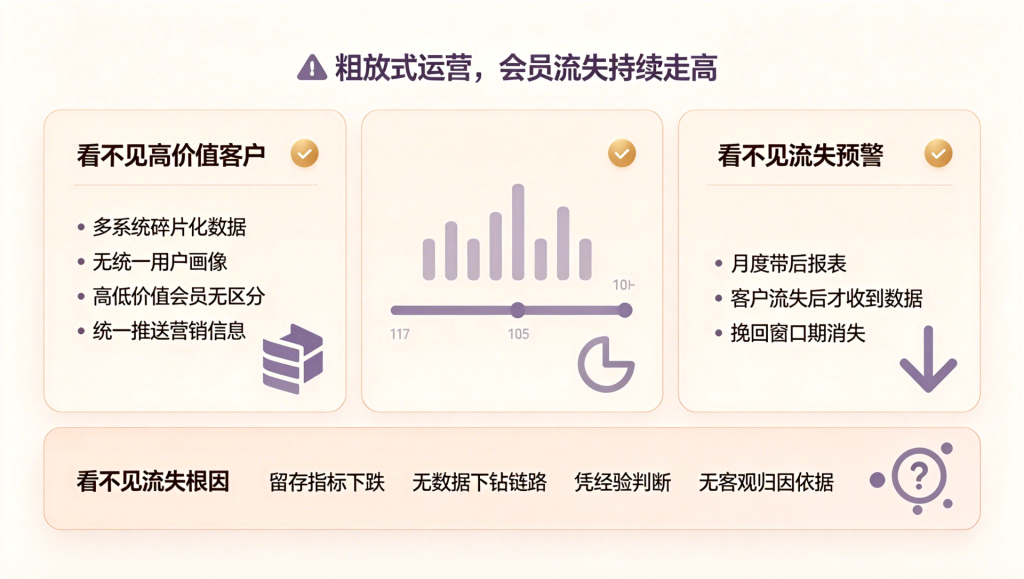 会员留存率低于20%?告别粗放式触达,用数据标签+BI构建"留量"护城河
