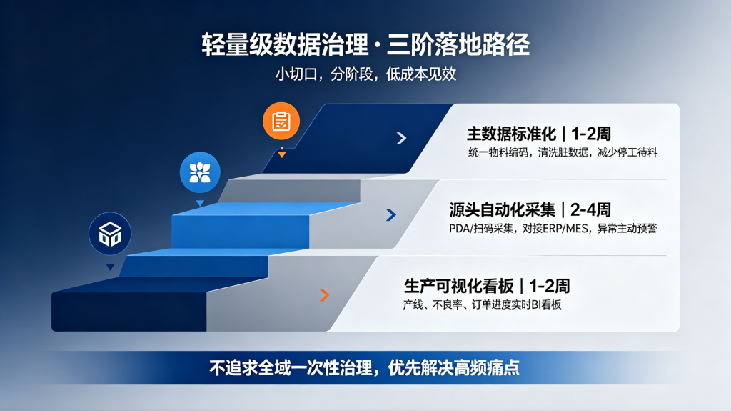 中小制造企业：解决物料编码混乱与产线不透明，轻量级数据治理落地路径