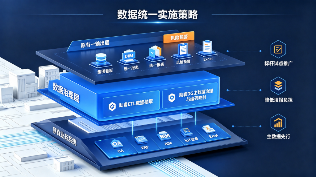 不替换现有业务系统，如何实现建筑集团项目全局数据统一