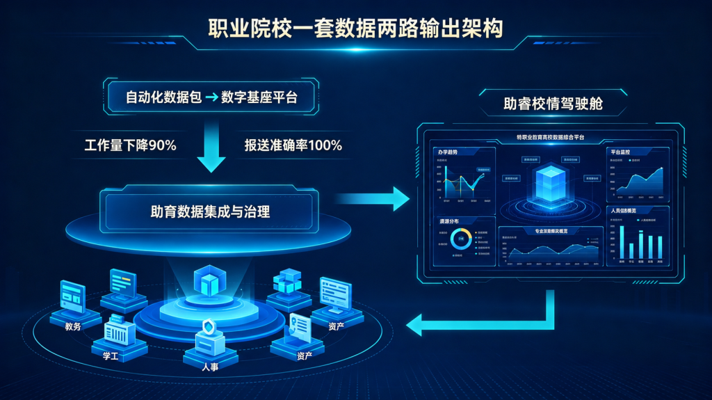 职业院校数据治理：对齐数字基座标准，实现自动化上报并反哺校内办学分析