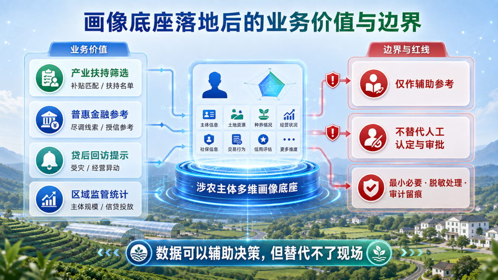 乡村涉农多源数据融合:构建涉农主体多维画像,支撑产业扶持与普惠金融辅助服务