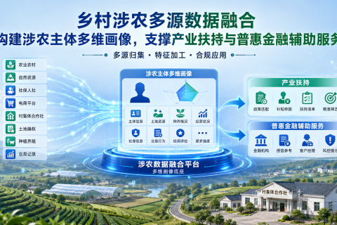 乡村涉农多源数据融合：构建涉农主体多维画像，支撑产业扶持与普惠金融辅助服务