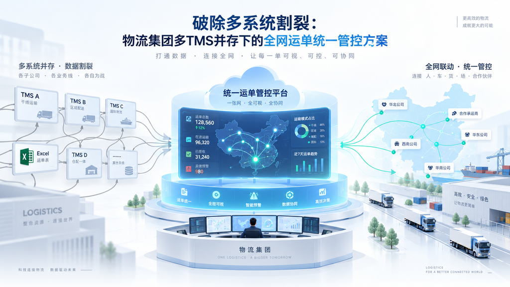 破除多系统割裂:物流集团多TMS并存下的全网运单统一管控方案