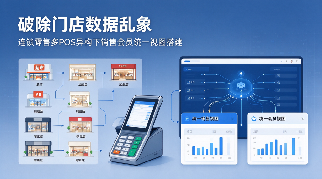 破除门店数据乱象:连锁零售集团多POS异构下的销售与会员统一视图搭建