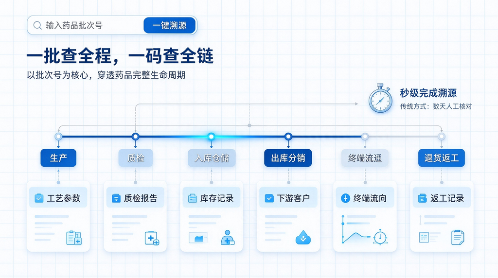 轻量落地合规追溯:零系统改造实现药品批次全链路数据溯源