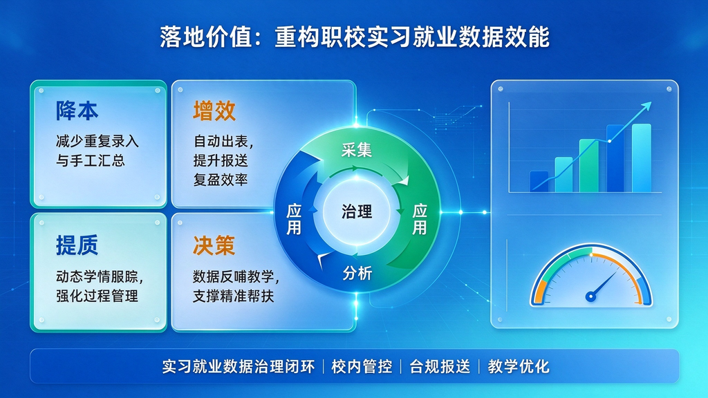 职教数字化转型:职业院校实习就业数据自动化治理与降本增效方案