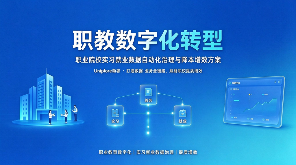 职教数字化转型:职业院校实习就业数据自动化治理与降本增效方案