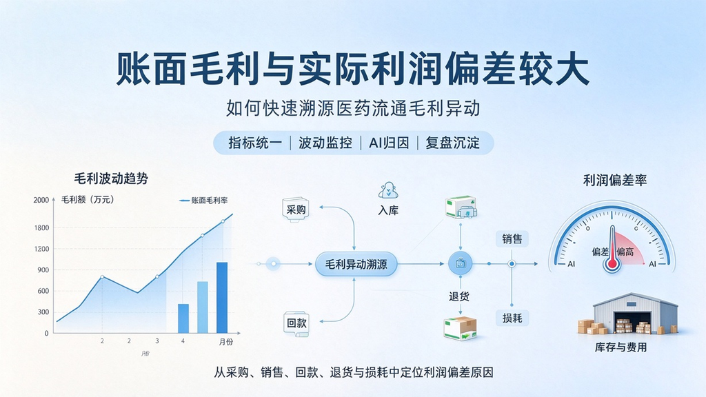 账面毛利和实际利润偏差大,如何快速溯源医药流通毛利异动
