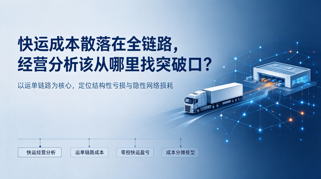 快运成本散落在全链路,经营分析该从哪里找突破口?
