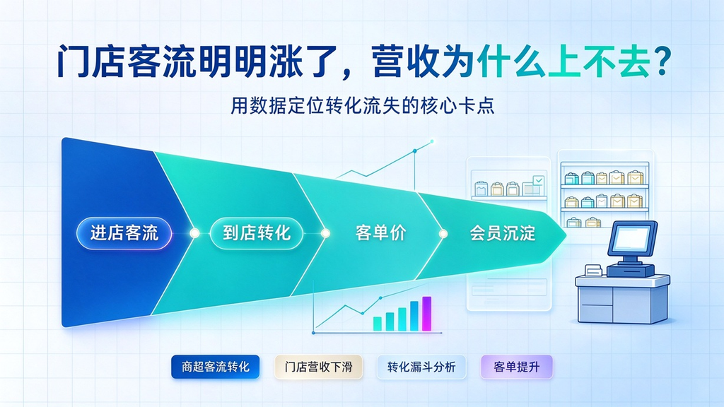 门店客流明明涨了,营收为什么上不去?用数据定位转化流失的核心卡点
